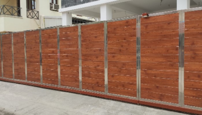 Functional L-Shaped Turning Sliding Gate by Gate Mate - Combining Style and Security with Gate Automation | Premier Gate Manufacturer in Chennai